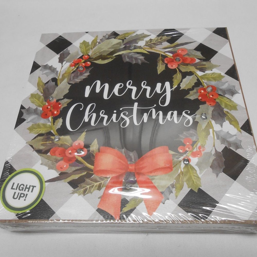 NEW Merry Christmas Wall Hanging LED Light up Desktop Decor on/off switch 🎄
